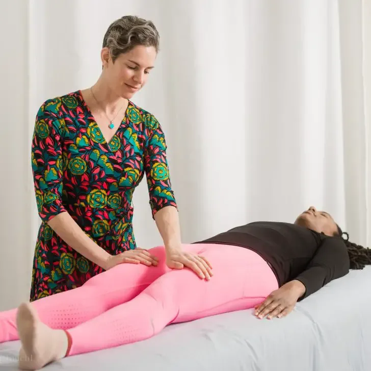 Me doing Reiki on a client in Boston.